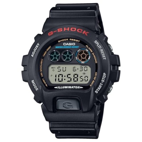 Casio G-Shock DW-6900U-1CR Classic Digital Watch Shock Resistant 200M Water Resistant LED Backlight 5-Year Battery