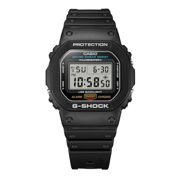 Casio G-Shock DW5600UE-1CR Classic Digital Square Watch Shock Resistant 200M Water Resistant LED Backlight 5-Year Battery