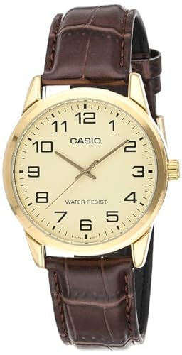 Casio Men's Mtp-v001gl-9b Quartz Watch with Genuine Leather