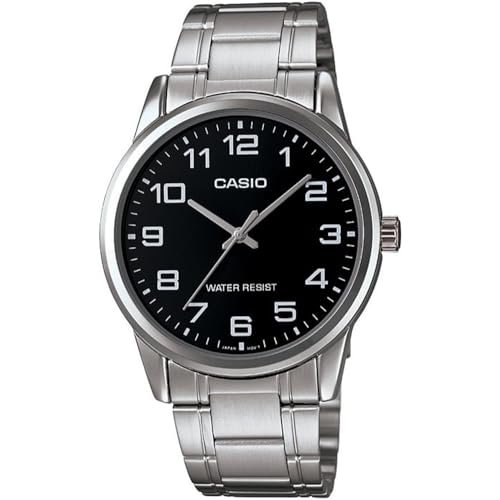 Casio #MTP-V001D-1B Men's Standard Stainless Steel Easy Reader Black Dial Watch