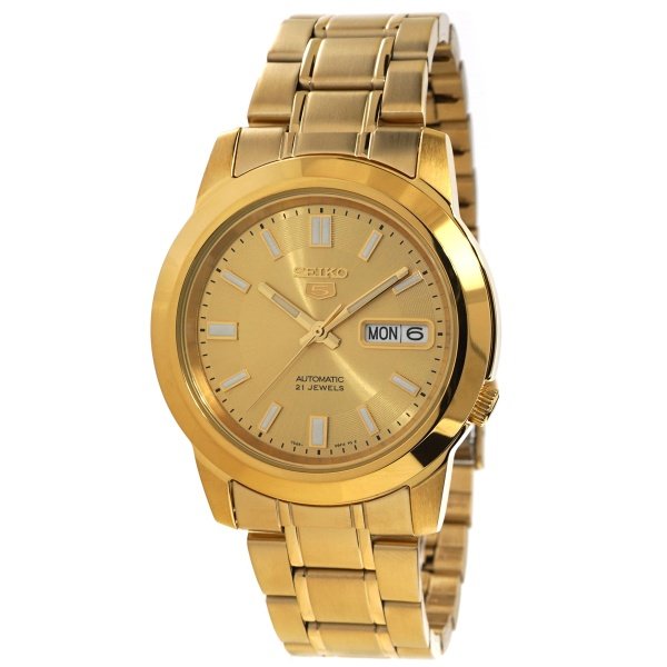 SEIKO 5 Automatic Gold Dial Yellow Gold-Tone Men's Watch SNKK20K1