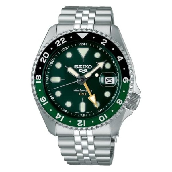 SEIKO 5 Sports SKX GMT Automatic Green Dial Sprite Bezel Men's Watch SSK035