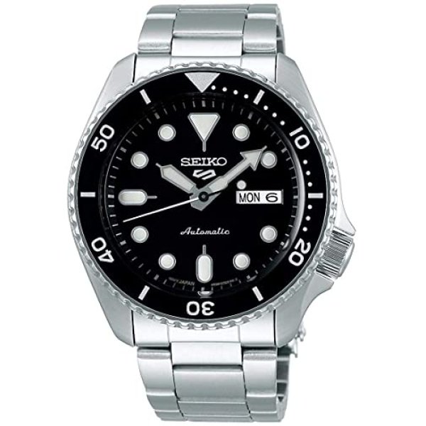 Seiko Men's SRPD55K1 Sports Style Automatic Mechanical Wristwatch, Black Dial with Black Bracelet, 42.5mm Case, 10 ATM Water Resistance, Limited Edition, Japanese Movement